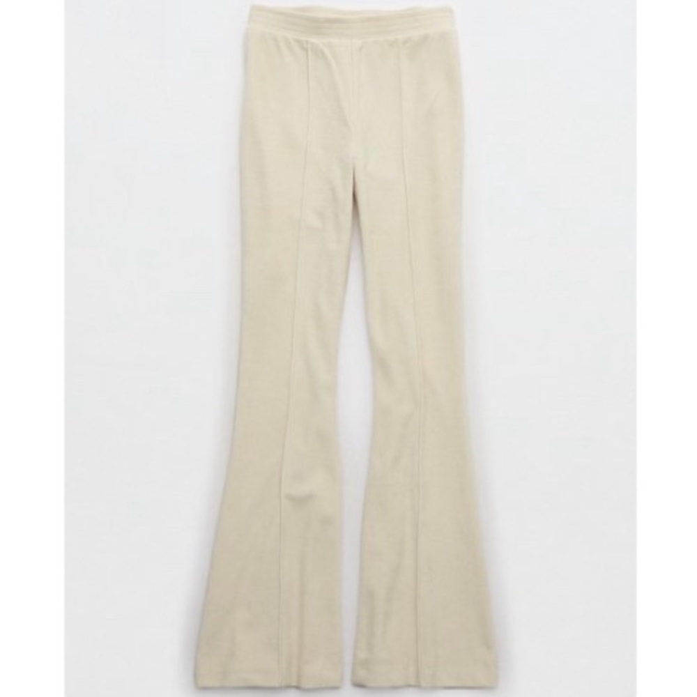 Aerie ribbed flare pants large short